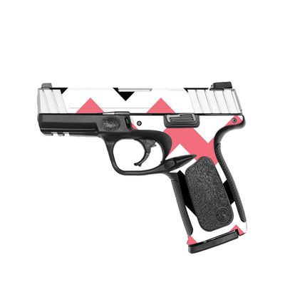 MightySkins Skin Compatible with Smith & Wesson SD VE Series - Black Pink Chevron | Protective, Durable, and Unique Vinyl Decal wrap Cover | Easy to Apply, Remove, and Change Styles | Made in The USA