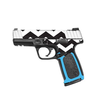 MightySkins Skin Compatible with Smith & Wesson SD VE Series - Baby Blue Chevron | Protective, Durable, and Unique Vinyl Decal wrap Cover | Easy to Apply, Remove, and Change Styles | Made in The USA