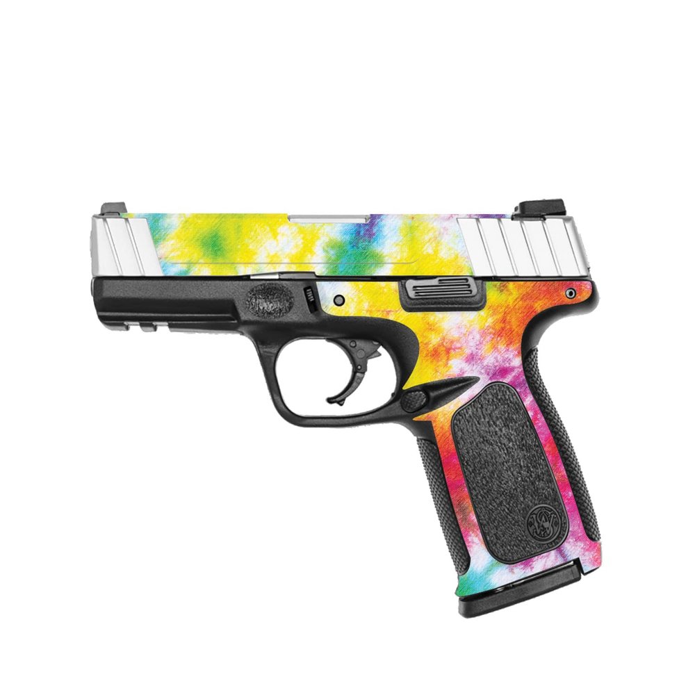 MightySkins Skin Compatible with Smith & Wesson SD VE Series - Tie Dye Splatter | Protective, Durable, and Unique Vinyl Decal wrap Cover | Easy to Apply and Change Styles | Made in The USA