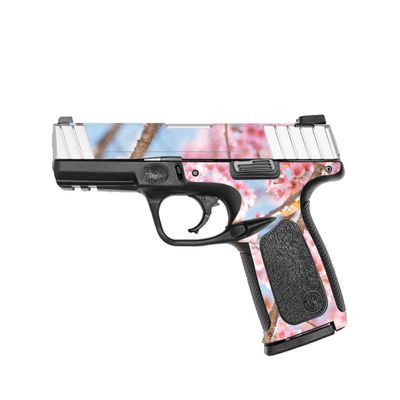 MightySkins Glossy Glitter Skin Compatible with Smith & Wesson SD VE Series - Cherry On Sky | Protective, Durable High-Gloss Glitter Finish | Easy to Apply and Change Styles | Made in The USA