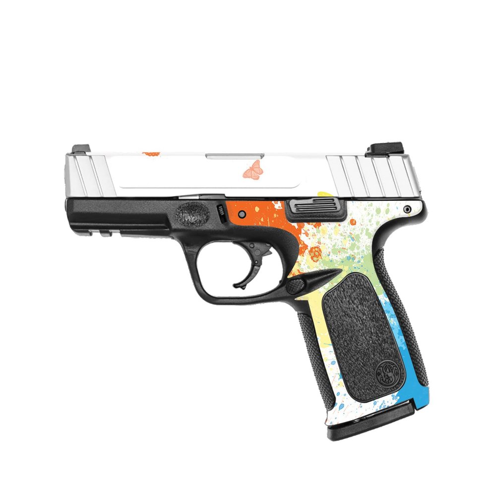 MightySkins Skin Compatible with Smith & Wesson SD VE Series - Splash of Color | Protective, Durable, and Unique Vinyl Decal wrap Cover | Easy to Apply, Remove, and Change Styles | Made in The USA