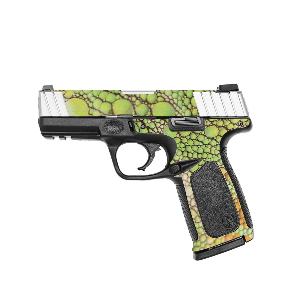 MightySkins Glossy Glitter Skin Compatible with Smith & Wesson SD VE Series - Iguana Skin | Protective, Durable High-Gloss Glitter Finish | Easy to Apply and Change Styles | Made in The USA
