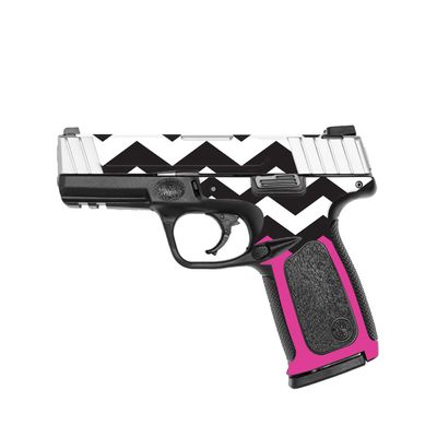 MightySkins Skin Compatible with Smith & Wesson SD VE Series - Hot Pink Chevron | Protective, Durable, and Unique Vinyl Decal wrap Cover | Easy to Apply and Change Styles | Made in The USA