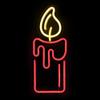 Northlight LED Lighted Neon Style Red Candle Christmas Window Silhouette, 12" view 1