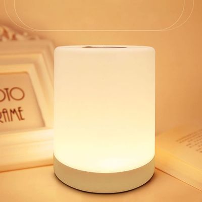 Nursery Night Light, Baby Night Light with Dimmable Warm Light, 7 Customizable Color Portable Night Lights, LED Touch Control Rechargeable Bedside Lamp for Baby Kids Bedroom, Sleep-Helping, No Logo