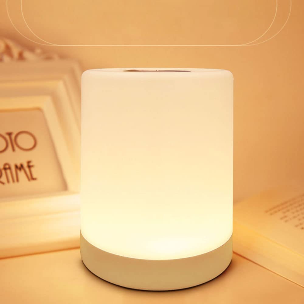 Nursery Night Light, Baby Night Light with Dimmable Warm Light, 7 Customizable Color Portable Night Lights, LED Touch Control Rechargeable Bedside Lamp for Baby Kids Bedroom, Sleep-Helping, No Logo