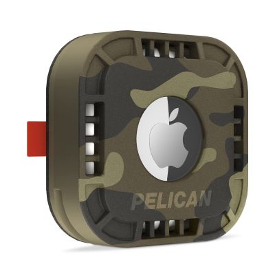 Pelican Protector 1-Pack AirTag Holder - Air Tag Case with 3M Adhesive Sticker - Rugged Shockproof AirTag Cover - Hidden Air Tag Holder Stick On Mount for Travel Luggage Bike Car Remote - Camo