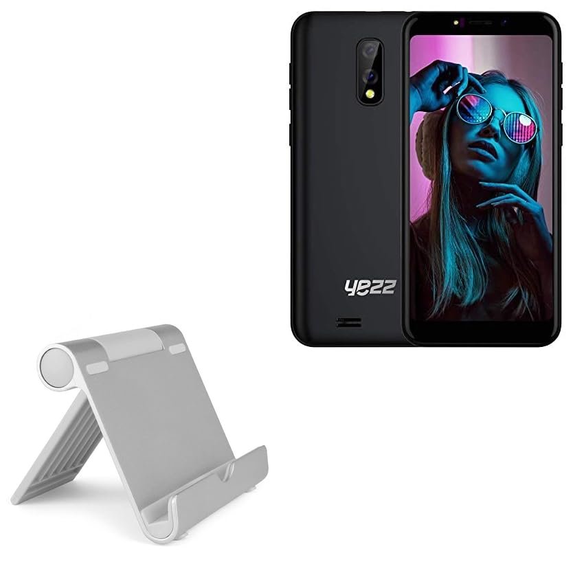BoxWave Stand and Mount Compatible with Yezz Max 1 Plus - VersaView Aluminum Stand, Portable, Multi Angle Viewing Sturdy