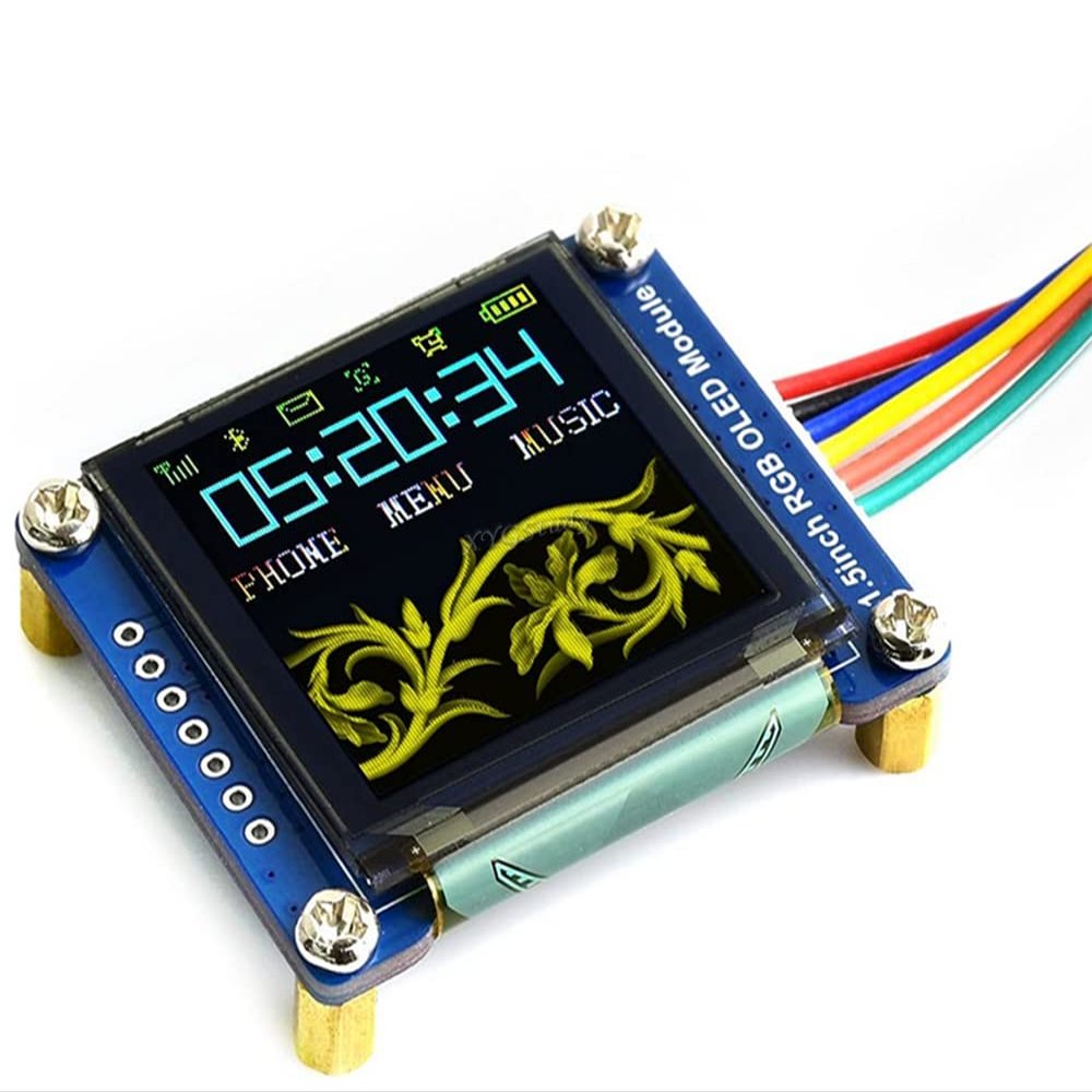 1.5inch 128128 RGB OLED Display Module 65K RGB Colors SPI Interface Embedded 1351 Driver for Raspberry Pi / STM32 etc @XYGStudy