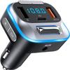 Bluetooth 5.0 FM Transmitter for Car, Radio Receiver/Audio Adapter with CVC Noise-Cancellation Microphones, QC3.0 & PD18W Fast Charge, Support U Disk/Aux view 1