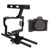 Camera Video Cage, DSLR Video Recording Stabilizer with Top Handle, Dual Hand Grip and Two 15mm Rods, Stop Motion Rig for GH4, for A7, A7II, A7S, A7SII, A7R, A7RII, A6000, A6300, A6600, A6400, A7C view 4