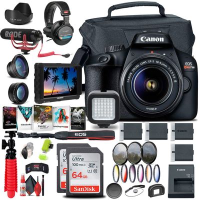 Canon EOS Rebel T100/4000D Camera with 18-55mm Lens & Monitor Bundle