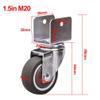 BOCbco 4Xnitureors, Swivelors, Transportors, 1.5"U-Shaped Solid Rubberors, with Screws/4 No Brakes/1.5In-M20 view 2