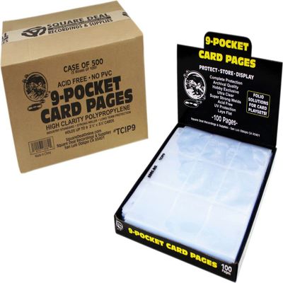 (500) Trading Card Sleeves - Archival Quality 9-Pocket Card Binder Pages - TCIP9