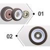 BOCbco 4Xnitureors, Swivelors, Transportors, 1.5"U-Shaped Solid Rubberors, with Screws/4 Brakes/1.5In-M18 view 3