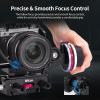 Nitze 15mm Follow Focus Kit with 3 Reversible Drive Gears, 3 Marking Disks, Gear Ring Belt and Crank, A/B Hard Stops and 360 Infinity Zoom Adjustable Dual Rod Cine Follow Focus - MF15D view 2