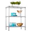 BestOffice 23Lx13.2Wx30.2H Adjustable Metal Storage Shelves 3-Tier Wire Shelving Unit Organizer Wire Rack 450Lbs Capacity for Small Places Kitchen Garage,Chrome view 1
