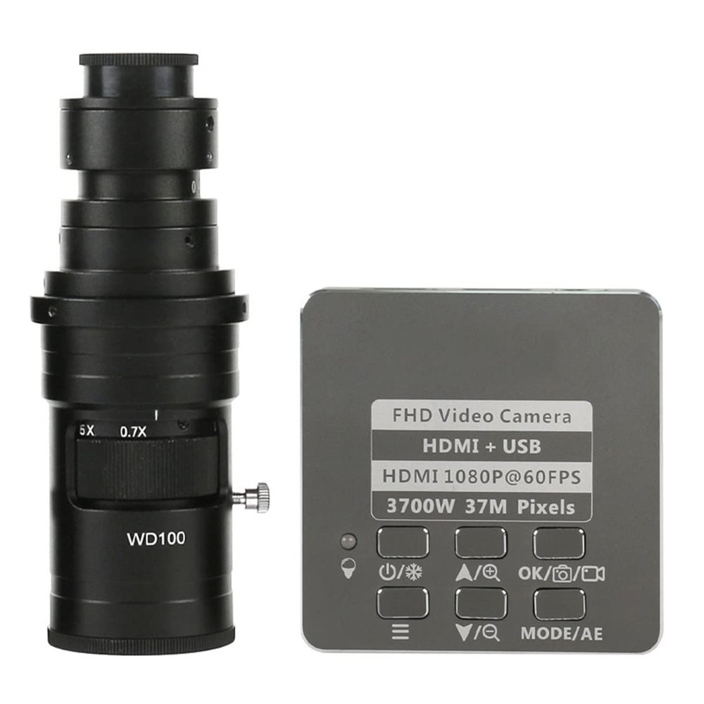 Microscope Kit 1080P 60FPS 37MP Industrial Electronic Digital Video Microscope Camera Microscope Lens Adapters (Color : with 200X)