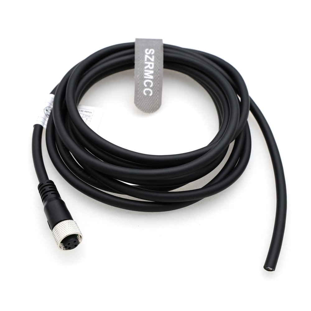 SZRMCC M12 A-Code 4 Pin Female to Bare Wire Sensor Actuator Cable for Industrial Camera Fieldbus Network Modules IO Link 22AWG (10m)