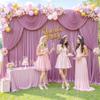 10x10 Dusty Pink Backdrop Curtain for Parties Wedding Wrinkle Free Pink Photo Curtains Backdrop Drapes Fabric Decoration for Birthday Party Baby Shower 5ft x 10ft,2 Panels view 2