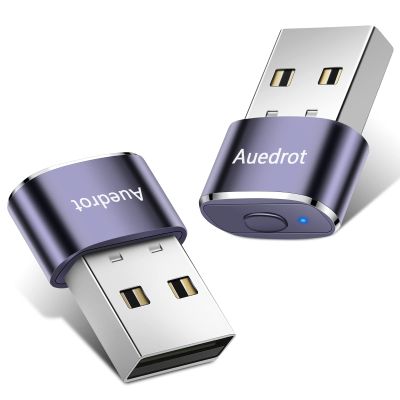 AUEDROT Mouse Jiggler Undetectable Metal USB Mouse Mover with Switch Button, Automatic Mini Mouse Shaker with 2 Jiggle Modes, Plug and Play, Keep Computer/Laptop Awake, Purple, 2 PCS