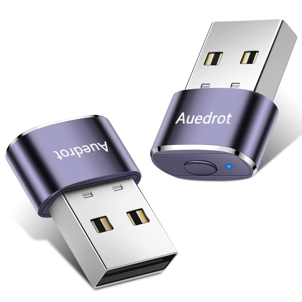 AUEDROT Mouse Jiggler Undetectable Metal USB Mouse Mover with Switch Button, Automatic Mini Mouse Shaker with 2 Jiggle Modes, Plug and Play, Keep Computer/Laptop Awake, Purple, 2 PCS
