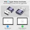 AUEDROT Mouse Jiggler Undetectable Metal USB Mouse Mover with Switch Button, Automatic Mini Mouse Shaker with 2 Jiggle Modes, Plug and Play, Keep Computer/Laptop Awake, Purple, 2 PCS view 2