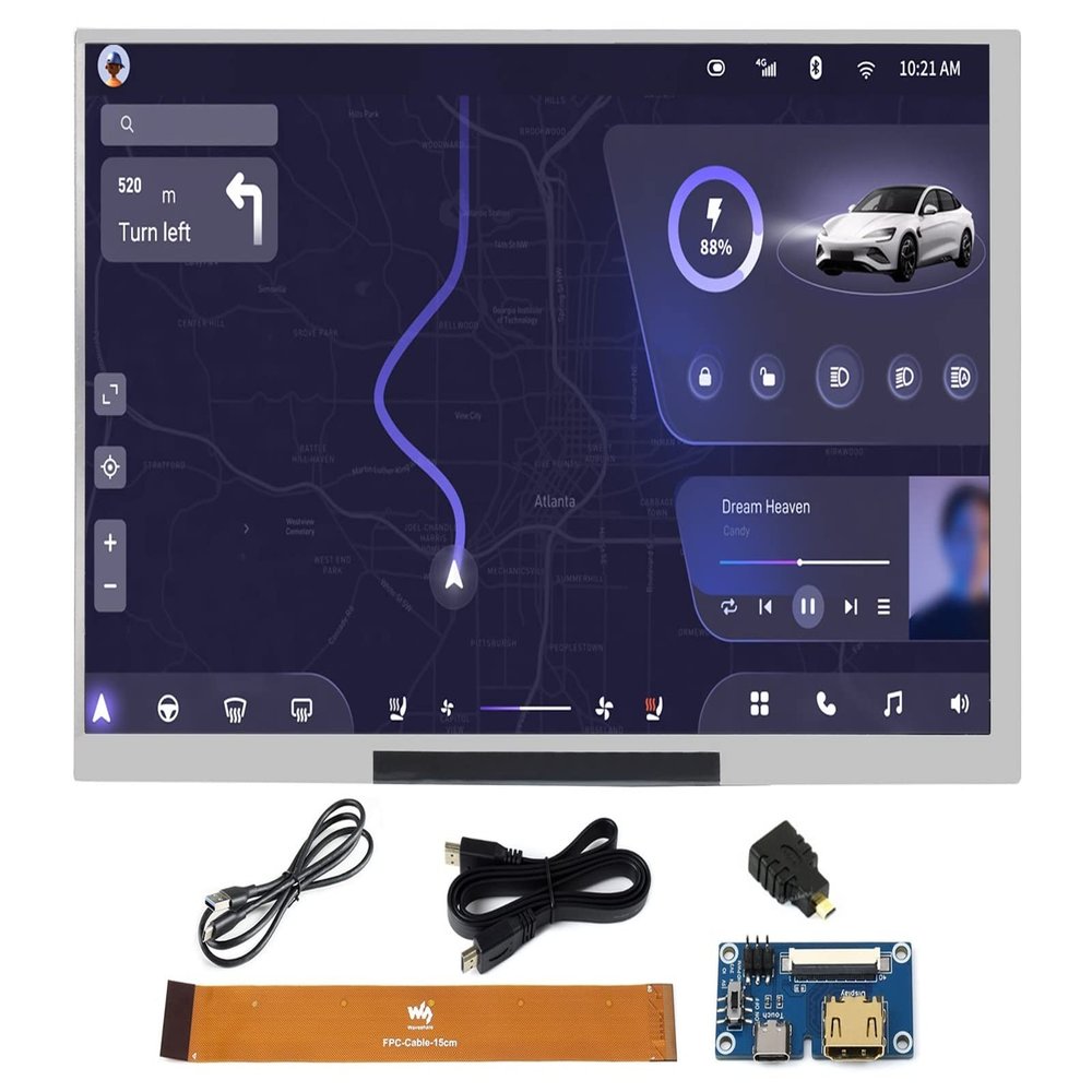 1024 600 Resolution 7inch IPS Display Integrated Thin and Light Screen for Raspberry Pi,Jetson Nano,Windows PC,Support Windows/Linux/Android System,170 Wide Viewing Angle