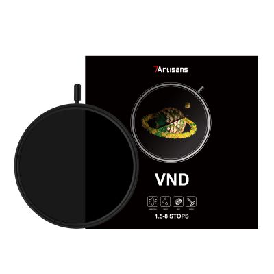 7artisans Variable ND Filter [ND2/4/8/16/32/64] 1.5-8 Stops Import AGC Glass Adjustable [58/62/67/72/77/82mm] Video Filter Portrait Neutral Density Filter for Camera Lenses (VND-72mm)