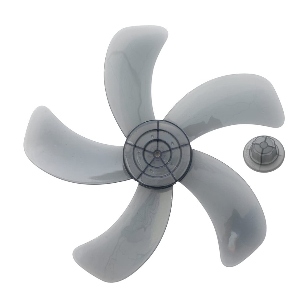 Zaldita Plastic Fan Blade Replacement for Standing Pedestal Fan Table Fanner General Accessories with Nut Cover Type L 16 Inch