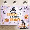 OERJU 12x10ft Halloween Trick or Treat Backdrop Pumpkin Spider Web Ghost Spooky Birthday Photography Backgrounds Kids Child Birthday Party Decorations Banner Portrait Photo Studio Props Supplies view 1