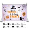 OERJU 12x10ft Halloween Trick or Treat Backdrop Pumpkin Spider Web Ghost Spooky Birthday Photography Backgrounds Kids Child Birthday Party Decorations Banner Portrait Photo Studio Props Supplies view 2