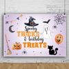OERJU 12x10ft Halloween Trick or Treat Backdrop Pumpkin Spider Web Ghost Spooky Birthday Photography Backgrounds Kids Child Birthday Party Decorations Banner Portrait Photo Studio Props Supplies view 3