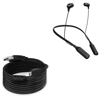 BoxWave Cable Compatible with JVC HA-FX39BT - DirectSync (15 ft) Cable, Extra Long Charge and Sync Cable - Black