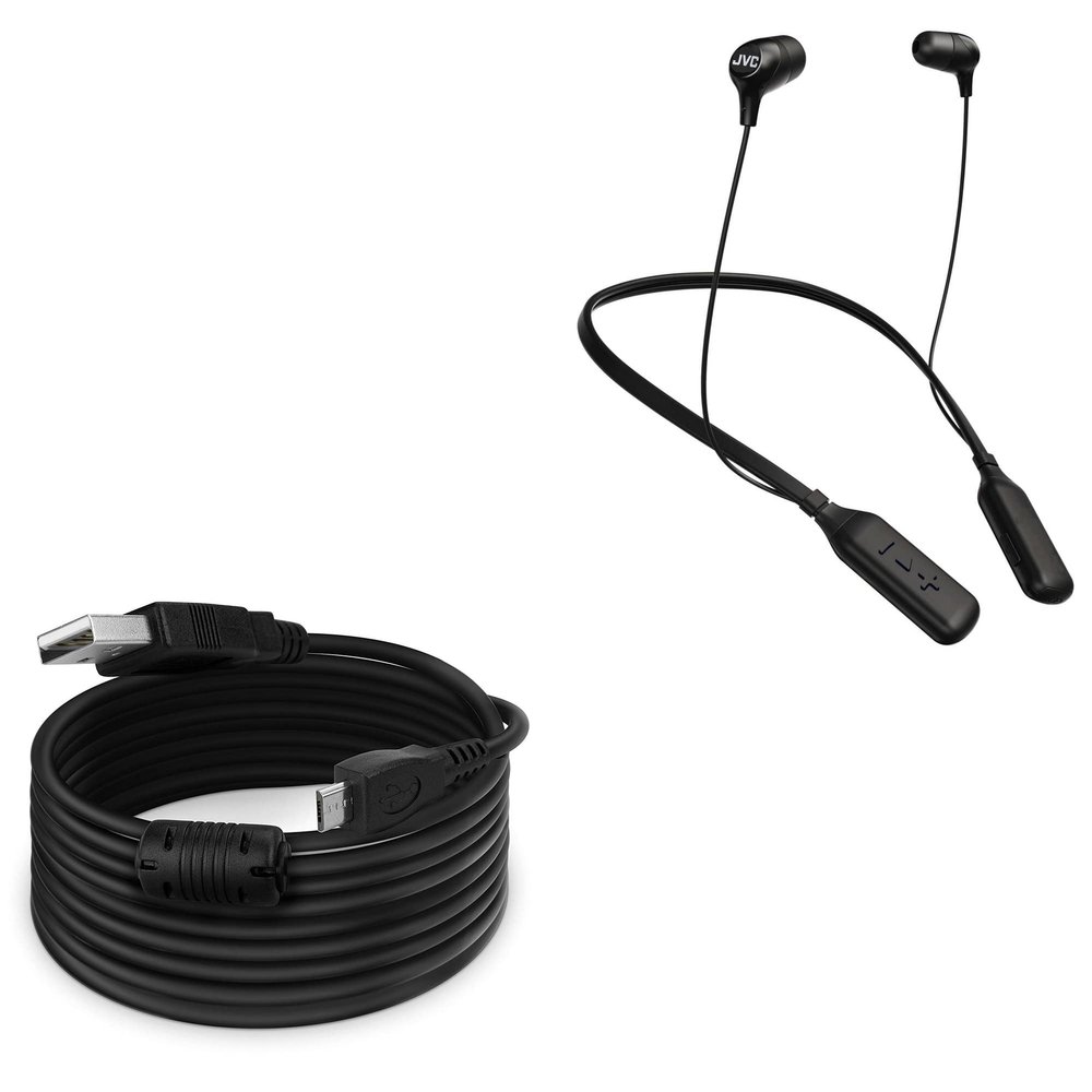 BoxWave Cable Compatible with JVC HA-FX39BT - DirectSync (15 ft) Cable, Extra Long Charge and Sync Cable - Black