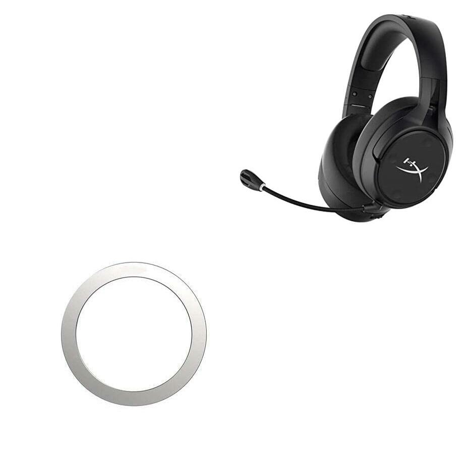 BoxWave Smart Gadget Compatible with HyperX Cloud Flight S - MagnetoSafe Ring, Add Magnet Functionality Adhesive Alloy - Metallic Silver