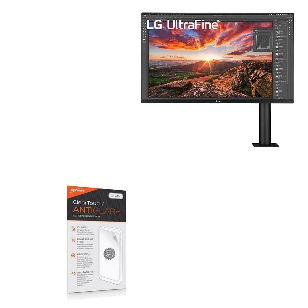 BoxWave Screen Protector Compatible with LG 32 Monitor (32UN880) - ClearTouch Anti-Glare (2-Pack), Anti-Fingerprint Matte Film Skin