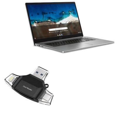 BoxWave Smart Gadget Compatible with Acer Chromebook 317 (CB317-1H) - AllReader SD Card Reader, microSD Card Reader SD Compact USB - Jet Black
