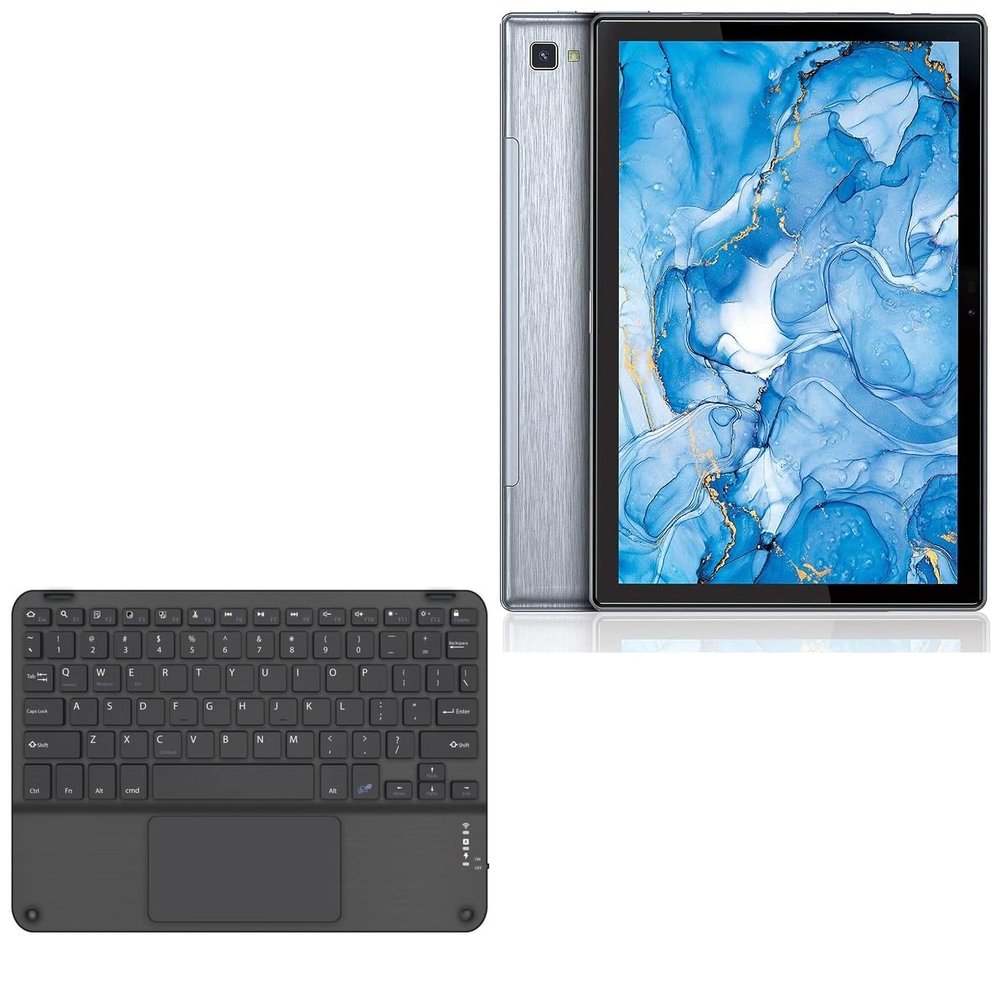 BoxWave Keyboard Compatible with Dragon Touch Notepad 102 Tablet - SlimKeys Bluetooth Keyboard with Trackpad, Portable Slim TouchPad - Jet Black