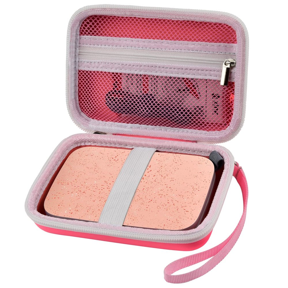 Case Compatible with HP Sprocket Select Portable/ 2nd Edition Instant Photo Printer, Travel Carrying Organizer Holder Fits for Zink Photo Paper, USB Cable and More Accessories (Box Only)- Pink