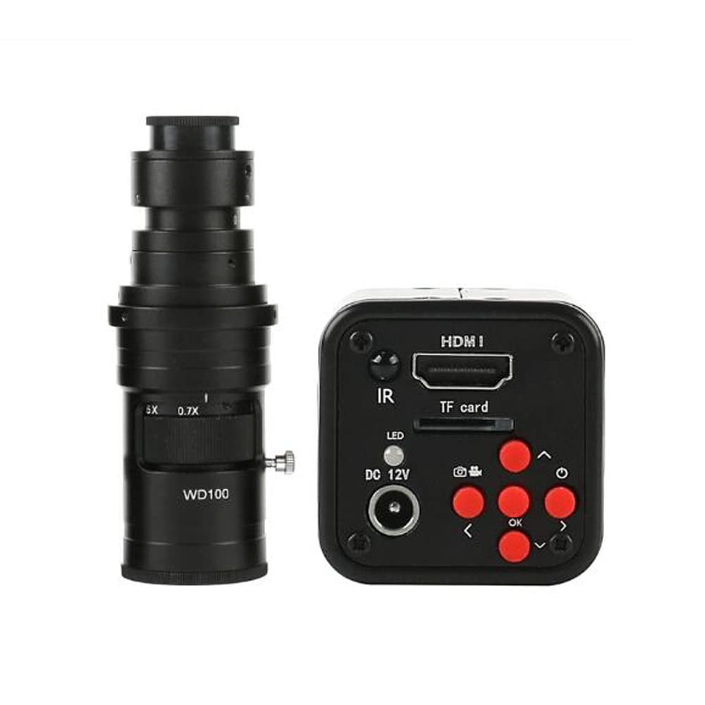 16MP HD 1080P 720P 60FPS Industrial Digital Video Microscope Camera TF HDMI Output & 200X C-Mount Lens