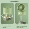 PIPOEI Desk Fan Portable Rechargeable USB Mini Water Cooling Spray Fan with Night Light Strong Wind 25dB Quiet Operation with 350ML Water Tank for Home Office Outdoor Yellow view 3