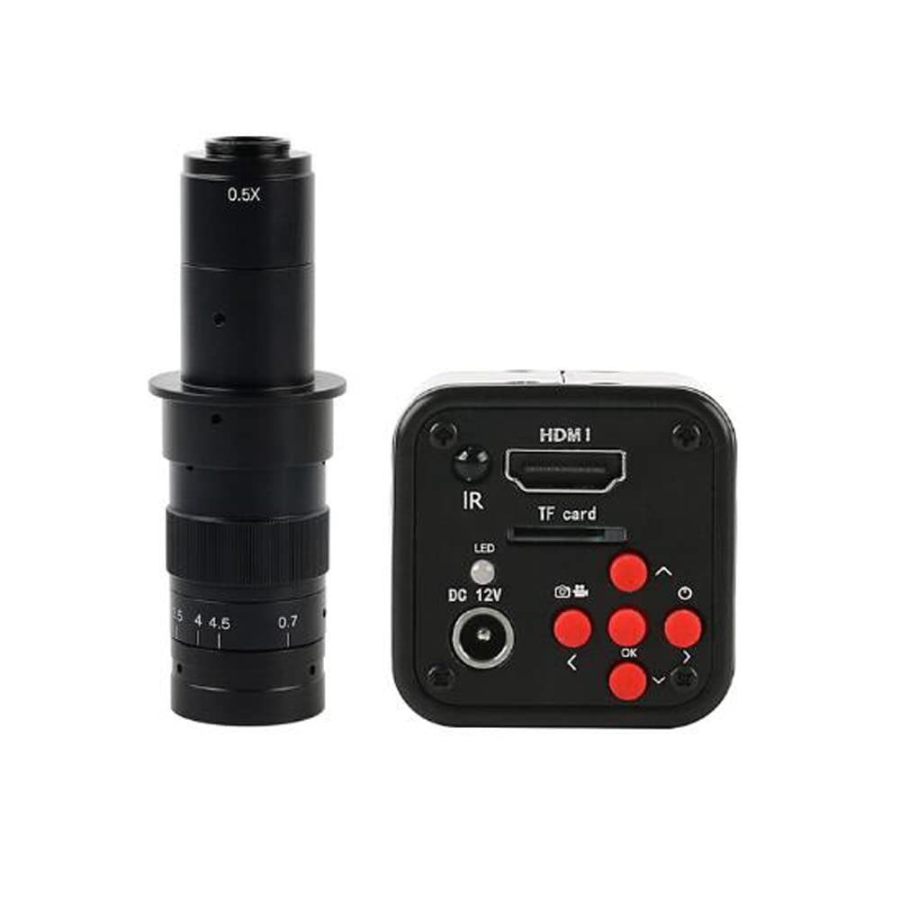 16MP HD 1080P 720P 60FPS Industrial Digital Video Microscope Camera TF HDMI Output & 180X C-Mount Lens