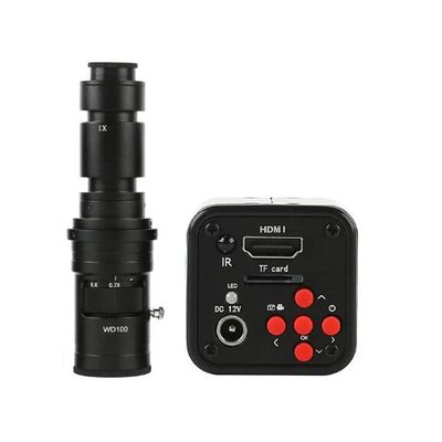 16MP HD 1080P 720P 60FPS Industrial Digital Video Microscope Camera TF HDMI Output & 500X C-Mount Lens
