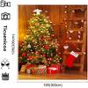 10x10ft Christmas Trees Xmas Gifts Backgrounds for Photography Wood Background Red Christmas Socks Ladder Color Flag Background for Family Christmas Party Background view 3