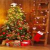 10X20ft Christmas Trees Xmas Gifts Backgrounds for Photography Wood Background Red Christmas Socks Ladder Color Flag Background for Family Christmas Party Background view 2