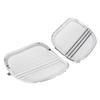 YDLMT 2 Pcs Left Right Tri-Line Fairing Speaker Grills Cover Trim Compatible With 2015-later Harley Road Glide (Chrome+White) view 1