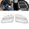 YDLMT 2 Pcs Left Right Tri-Line Fairing Speaker Grills Cover Trim Compatible With 2015-later Harley Road Glide (Chrome+White) view 2