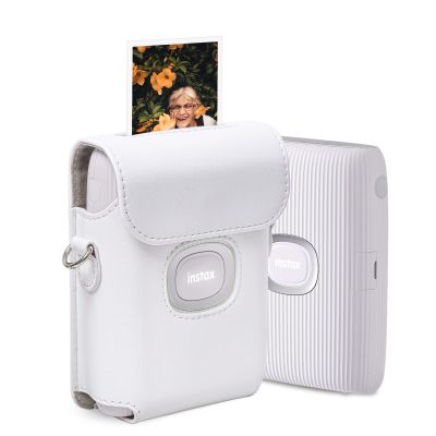 MUZIRI KINOKOO Mini Link 2 Case Compatible for Fuji Instax Link 2 Photo Printer PU Leather Protective Cover in White