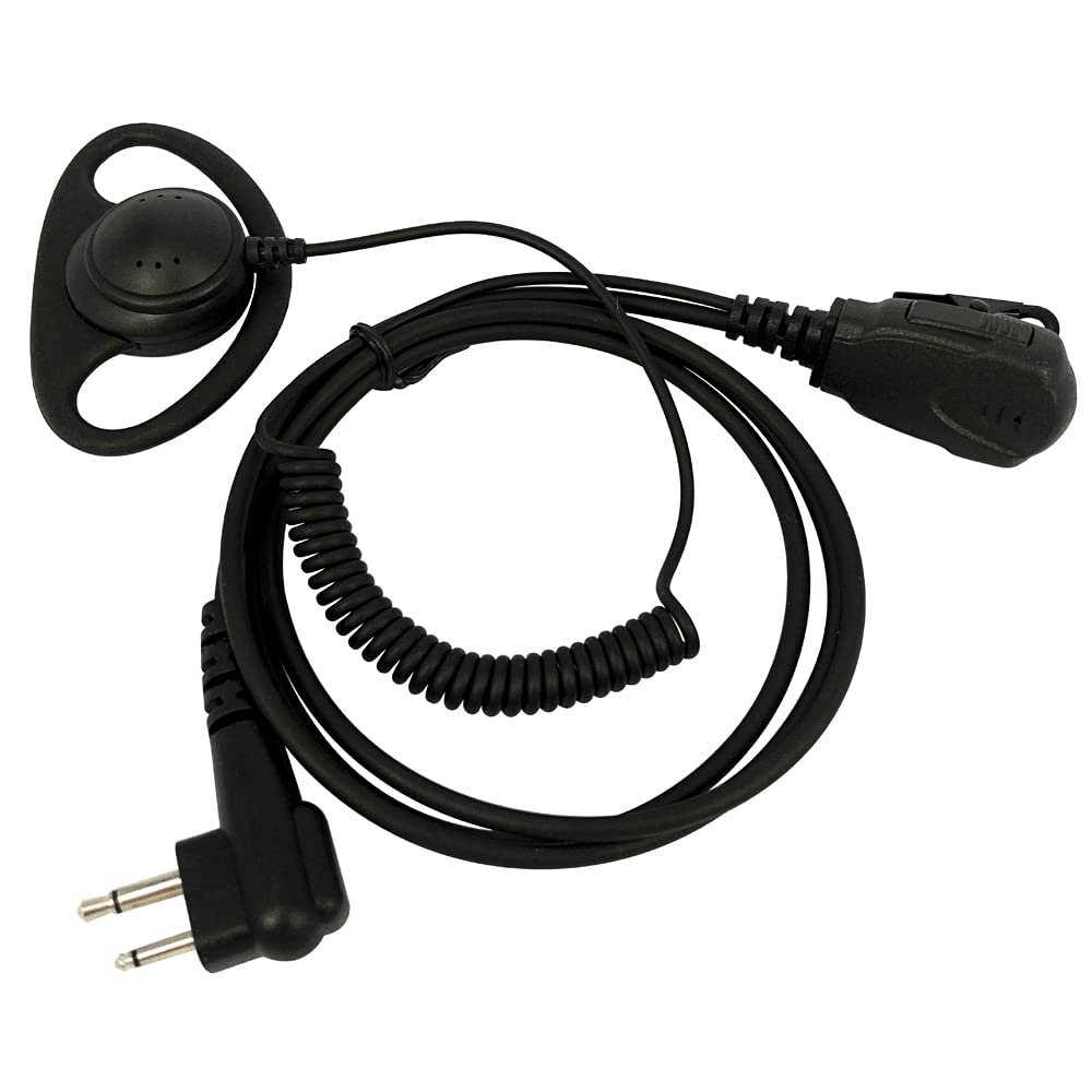 2 Pin D Shape Curve Earpiece Headset Mic for Motorola GP88 GP300 GP308 GP2000 CP140 CP200 CP300 CLS1450 EP450 Walkie Talkie